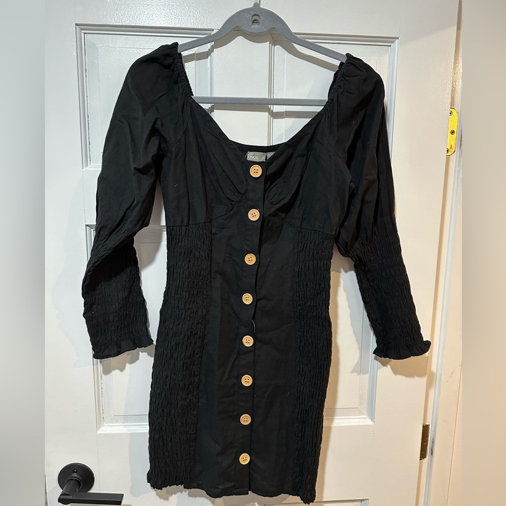 Brand new ASOS dress with tags, button front, linen material, size US 4